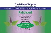 Patchouli Natural Bar Soap Front Label in Purple and Green