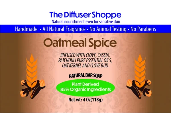 Oatmeal Spice Natural Bar Soap Front Label