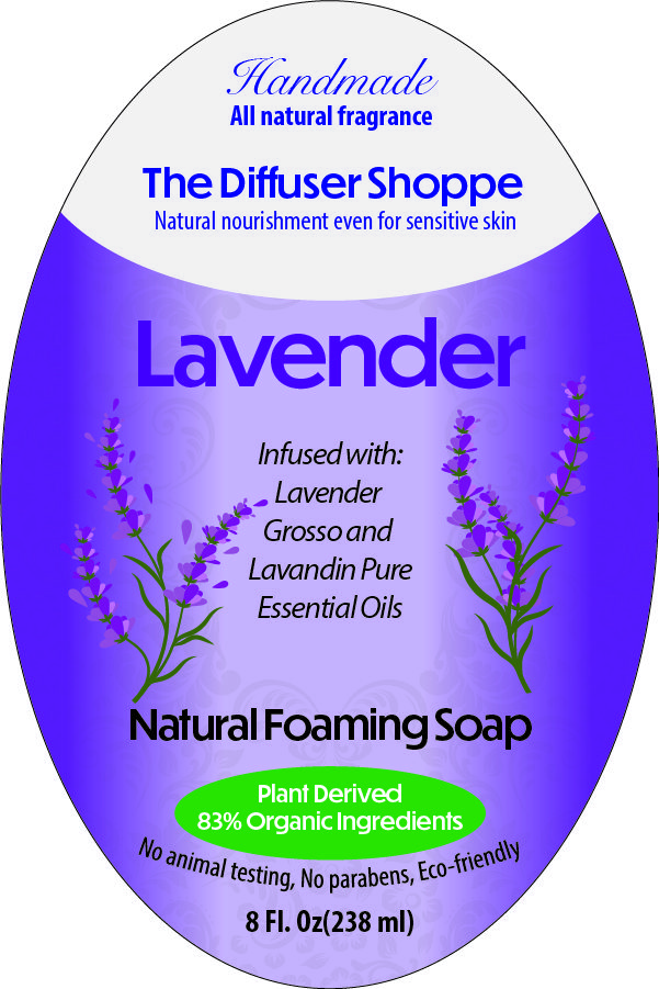 Lavender Natural Foaming Soap in Blue and White