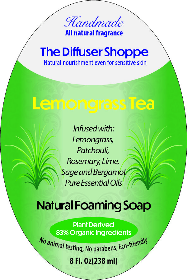 Lemongrass Tea Natural Foaming Soap Front Label