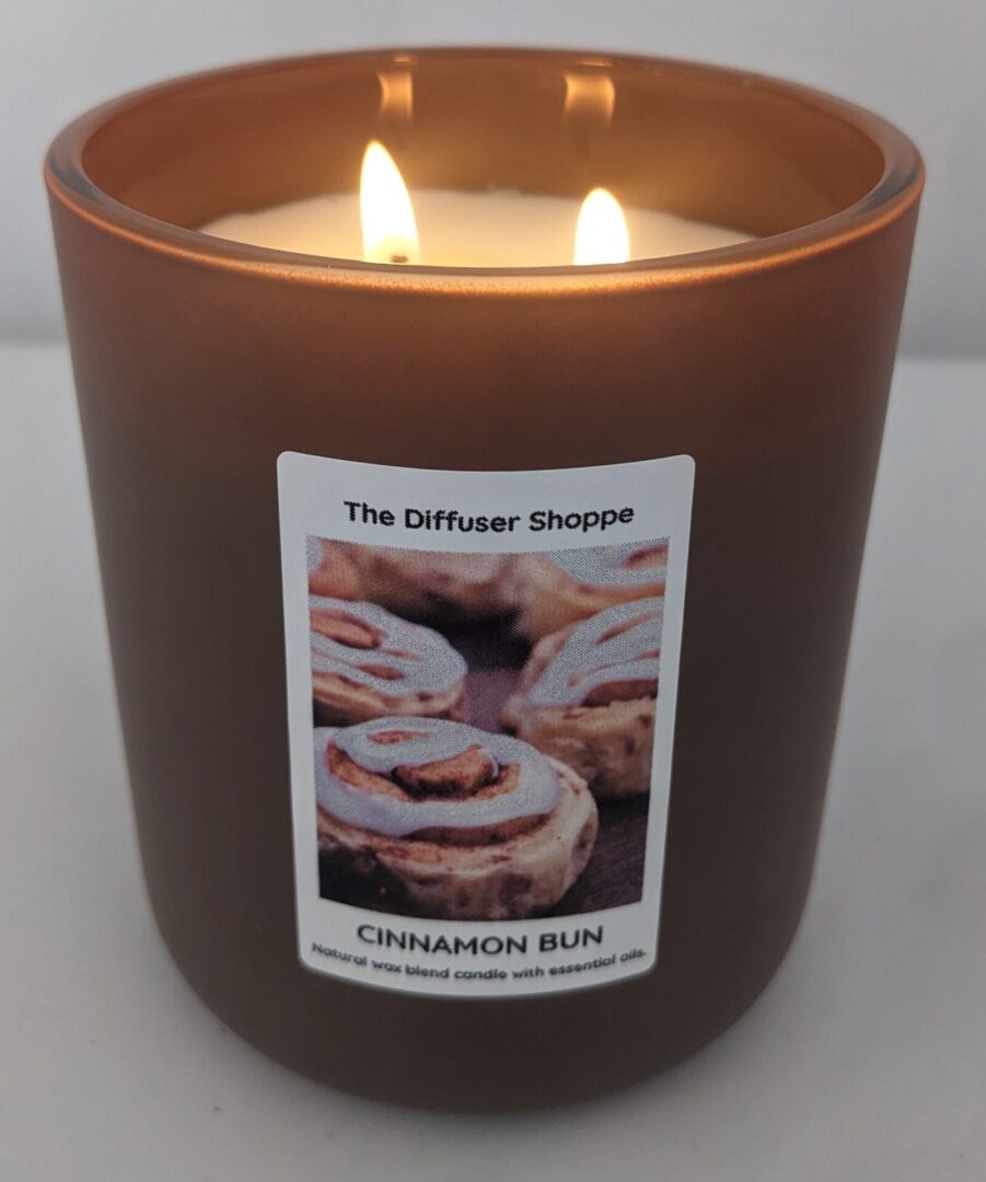 A candle that has some type of food on it