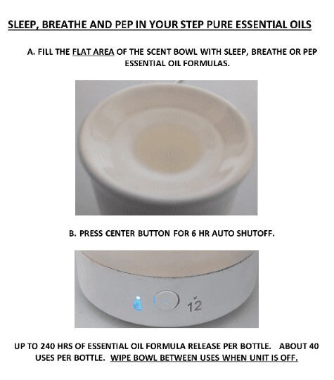 A white humidifier with instructions for use.